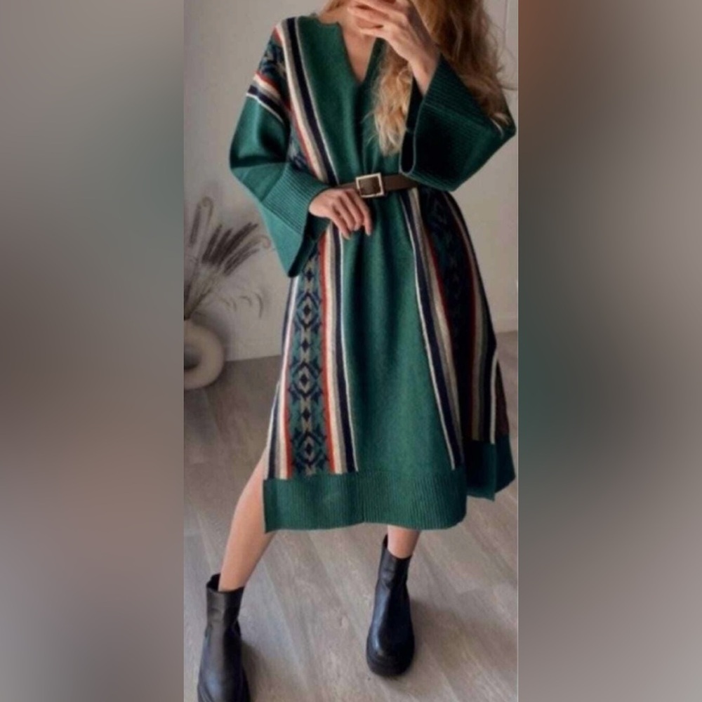 NWT Zara Jacquard Wool Blend Tunic Size S-M